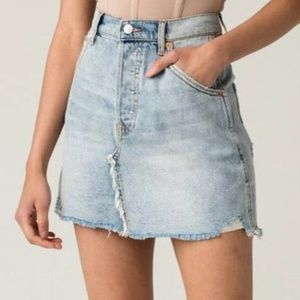 Free People Brea Cutoff Denim Skirt Mile High Blue